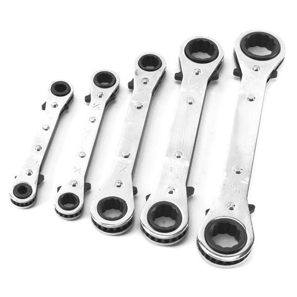 Performance Tool Wilmar 2798106 6 & 12 Point SAE Ratcheting Box Wrench Set; 5 Piece 2798106